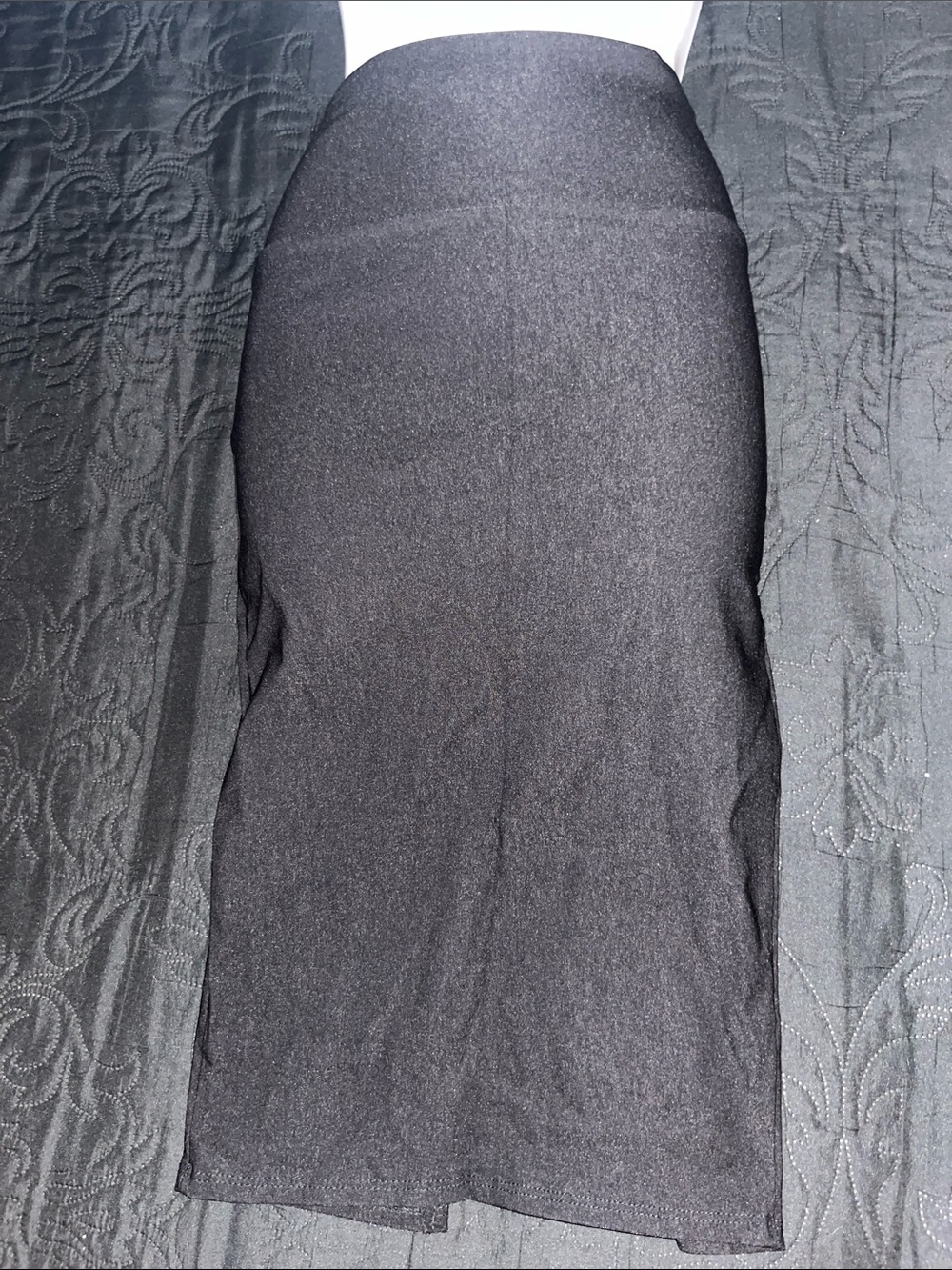 Rainbow Black Pencil Skirt - Sleek High-Waist Fit